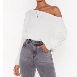 Nasty Gal Cropped Off-the-Shoulder Sweater